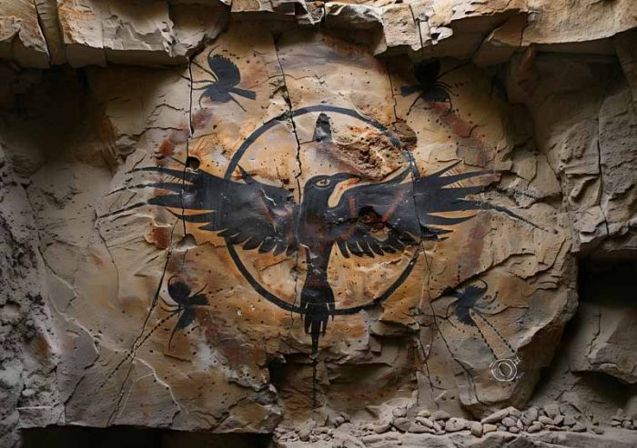 Native American Cave Art Wall Art Metal Aluminum Print - Image 1