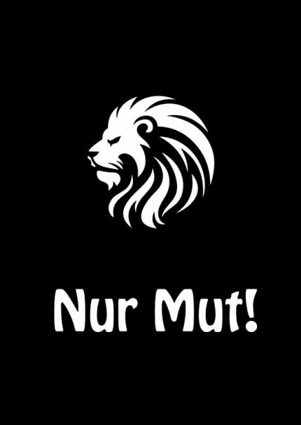 Nur Mut: German Inspirational Quote with Abstract Art Mindfulness Digital Download Illustration