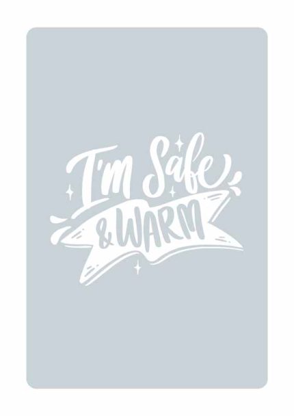 Positive Affirmation: I'm Safe & Warm Wall Art Mindfulness Digital Download Illustration