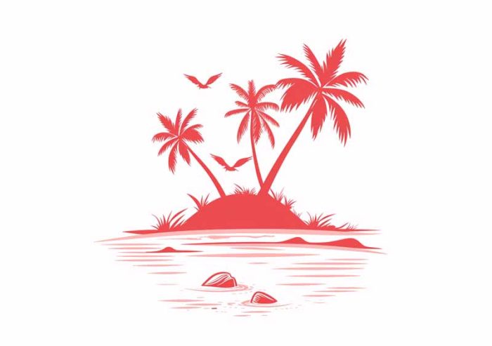 Simple Drawing Indian Red AI Print Wall Art Poster - Image 1