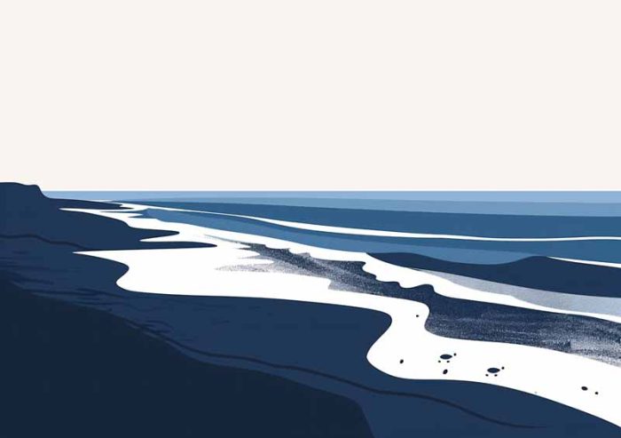Simple Drawing navy blue AI Print Wall Art Poster - Image 1