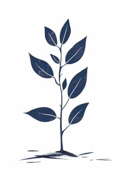 Simple Drawing navy blue AI Print Wall Art Poster