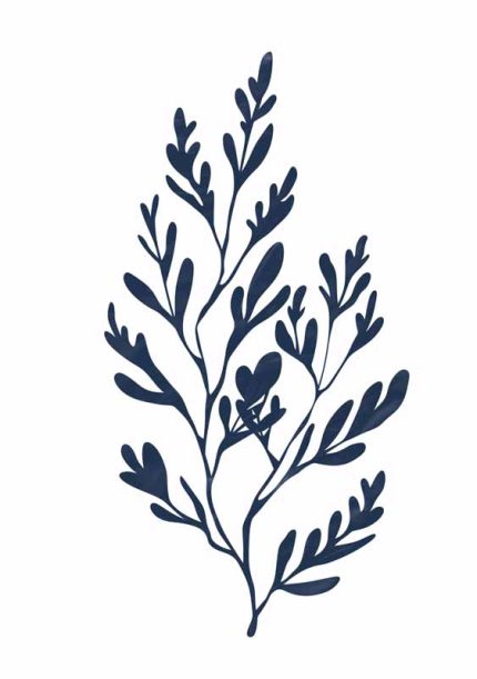 Simple Drawing navy blue AI Print Wall Art Poster