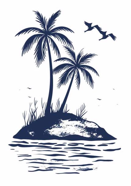 Simple Drawing navy blue AI Print Wall Art Poster
