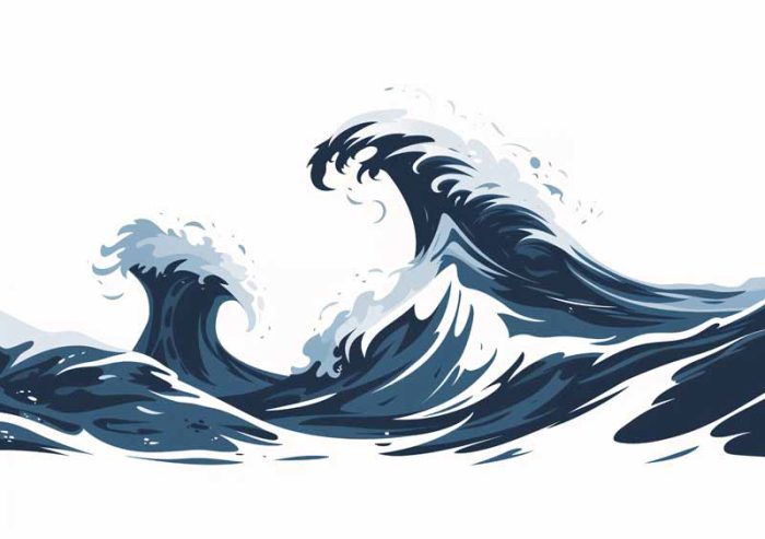 Simple Drawing navy blue AI Print Wall Art Poster - Image 1