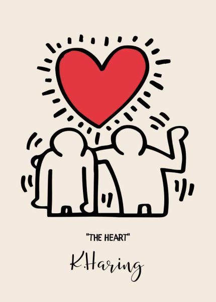 Keith Haring: The Heart of Connection Trendy Colorful Print Wall Art Poster