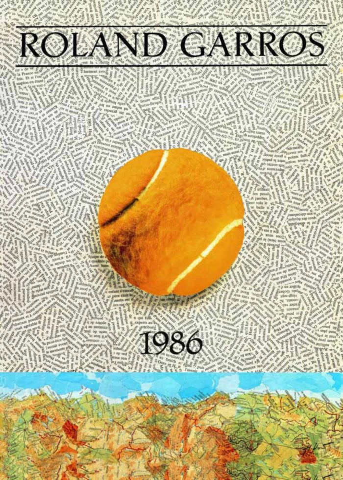 Roland Garros 1986 Trendy Colorful Print Wall Art Poster - Image 1
