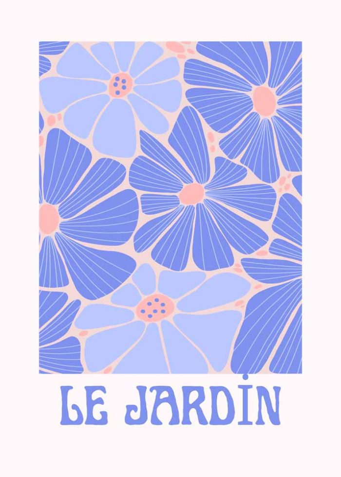 Le Jardin: A Floral Dream Trendy Colorful Print Wall Art Poster - Image 1