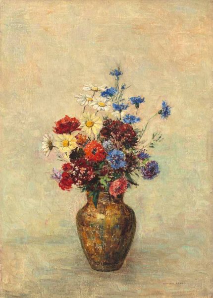 Wildflower Bouquet in Vase - Classic Floral Still Life Painting Poster Wall Art