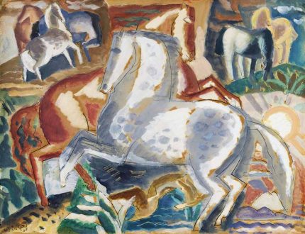 Horses in landscape (1928) Poster Wall Art