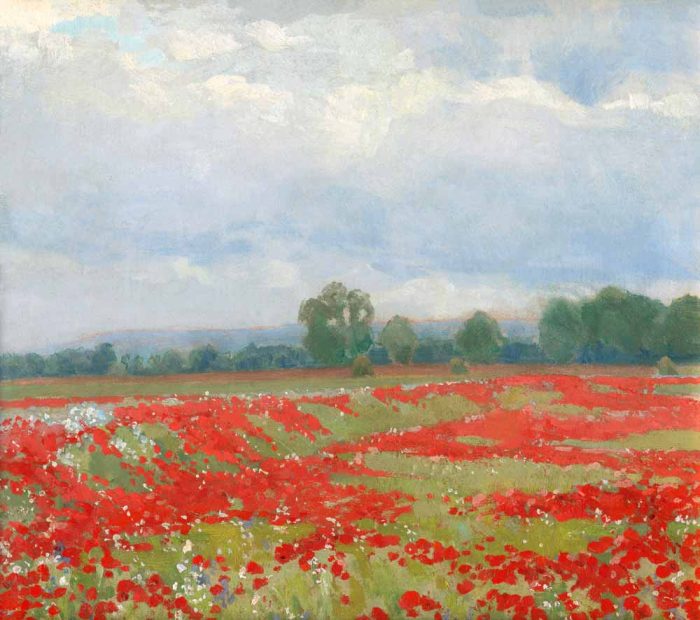 Landscape (1900) impressionism art by Lajos Csordak Poster Wall Art - Image 1