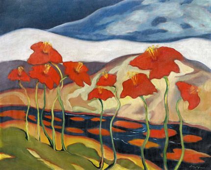 Landscape with flowers (nirvana) (1930) by Zolo Palugyay Poster Wall Art