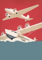 West with the Night Book Cover Art - Vintage Aviation Illustration Poster Wall Art Aluminum Print