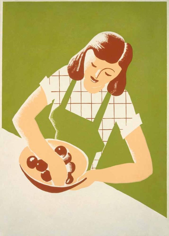 Woman cooking Trendy Colorful Poster Wall Art Aluminum Print - Image 1