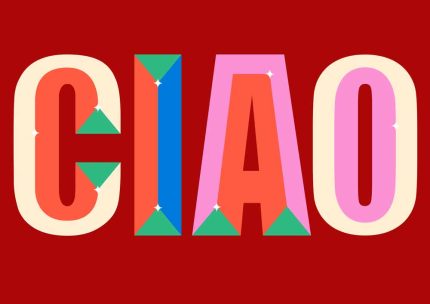 Ciao Trendy Colorful Poster Wall Art Aluminum Print