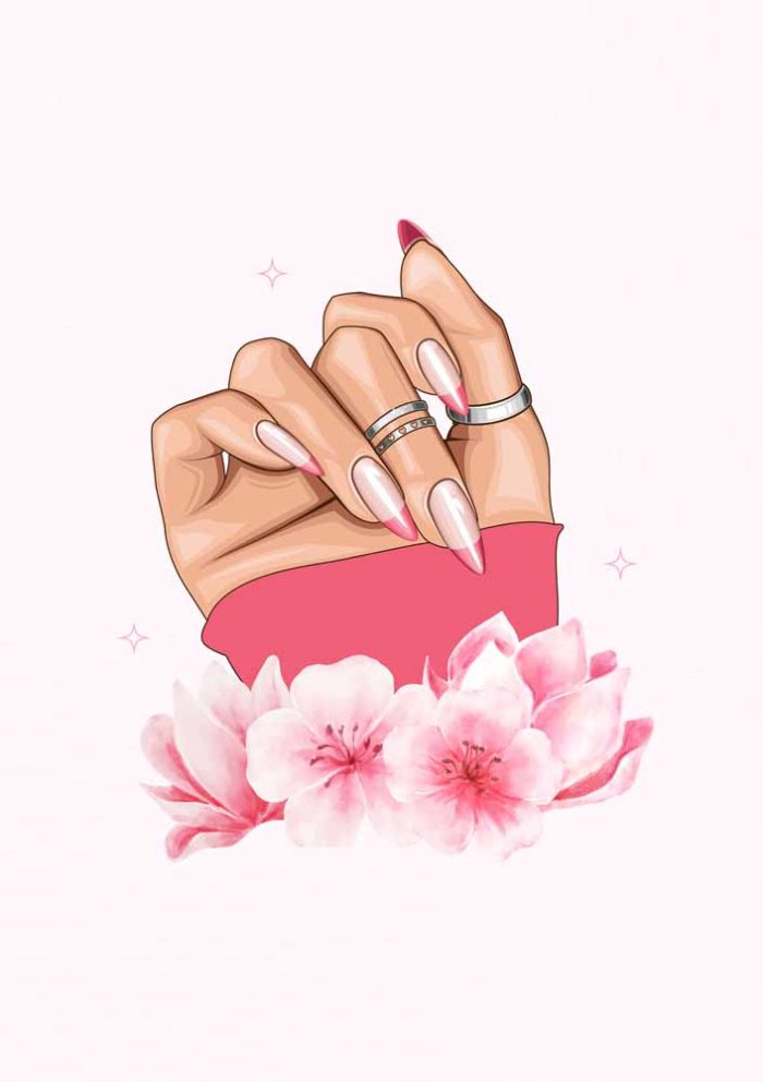 Nail Trendy Colorful Poster Wall Art Aluminum Print - Image 1