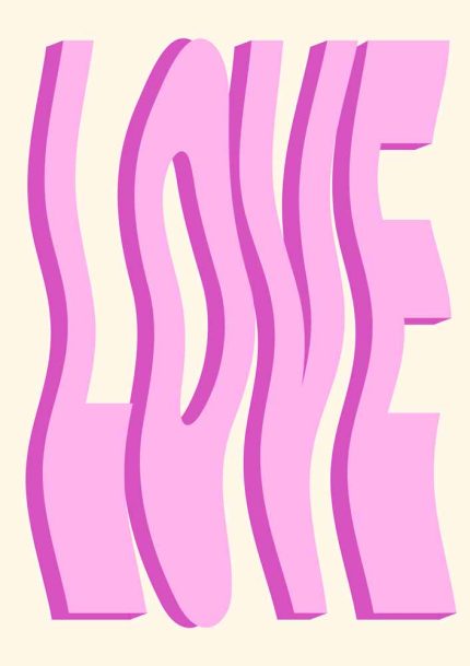 Love Trendy Colorful Poster Wall Art