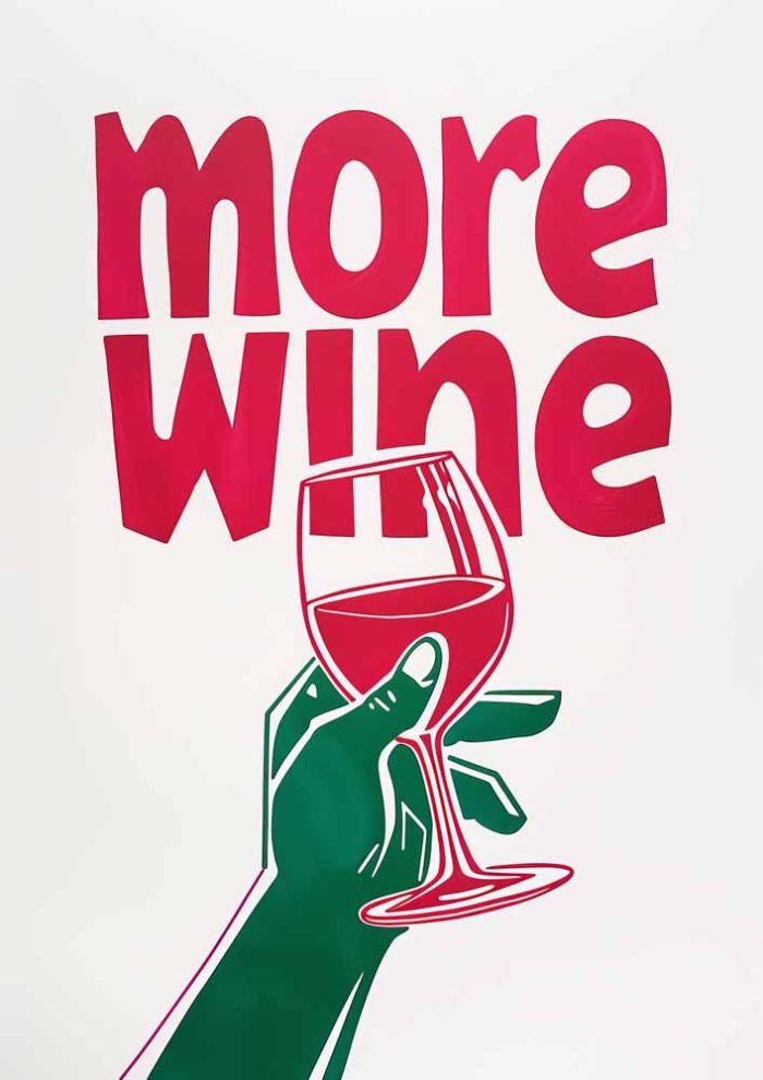 More Wine Poster - Funny Wine Lover Art Print Poster Wall Art Aluminum Print - Image 1