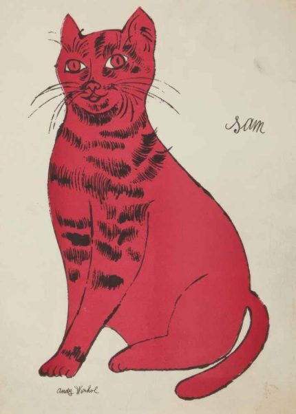 Sam The Cat Trendy Colorful Poster Wall Art Aluminum Print