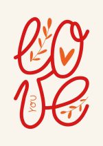 Love Trendy Colorful Poster Wall Art Aluminum Print