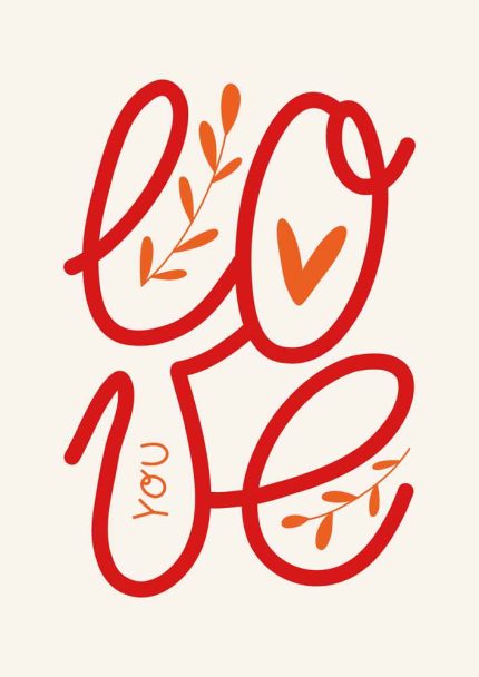Love Trendy Colorful Poster Wall Art