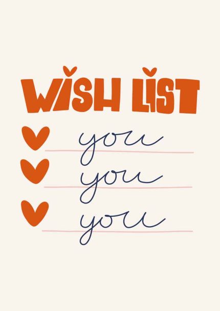 Wishlist You Trendy Colorful Poster Wall Art Aluminum Print