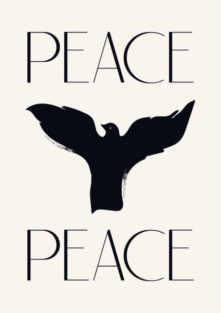 Peace Trendy Colorful Poster Wall Art Aluminum Print
