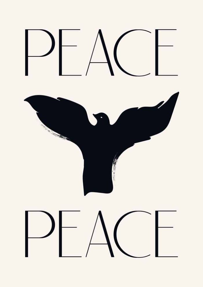 Peace Trendy Colorful Poster Wall Art Aluminum Print - Image 1