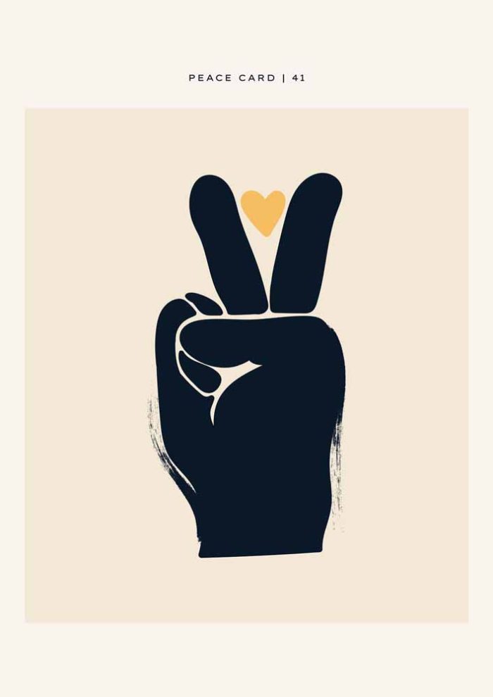 Peace Sign Trendy Colorful Poster Wall Art Aluminum Print - Image 1