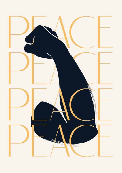 Peace Sign Trendy Colorful Poster Wall Art Aluminum Print