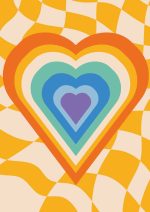 Hearthy Trendy Colorful Poster Wall Art Aluminum Print