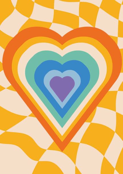 Hearthy Trendy Colorful Poster Wall Art Aluminum Print