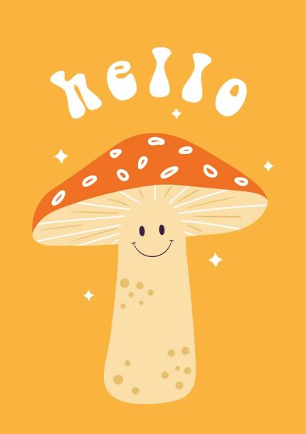 Hello Trendy Colorful Poster Wall Art Aluminum Print
