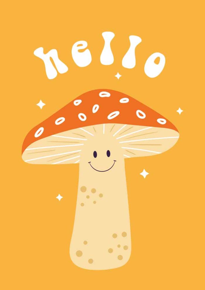 Hello Trendy Colorful Poster Wall Art Aluminum Print - Image 1