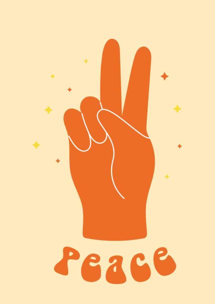Peace Trendy Colorful Poster Wall Art Aluminum Print