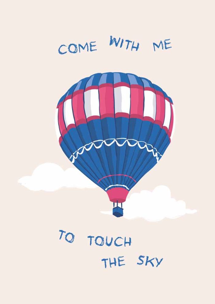 Come With Me Trendy Colorful Poster Wall Art Aluminum Print - Image 1