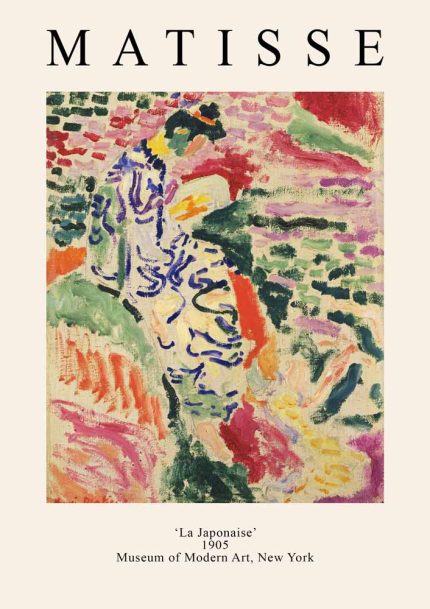 Matisse La Japonaise: Woman beside the Water - Fauvist Painting Trendy Colorful Poster Wall Art