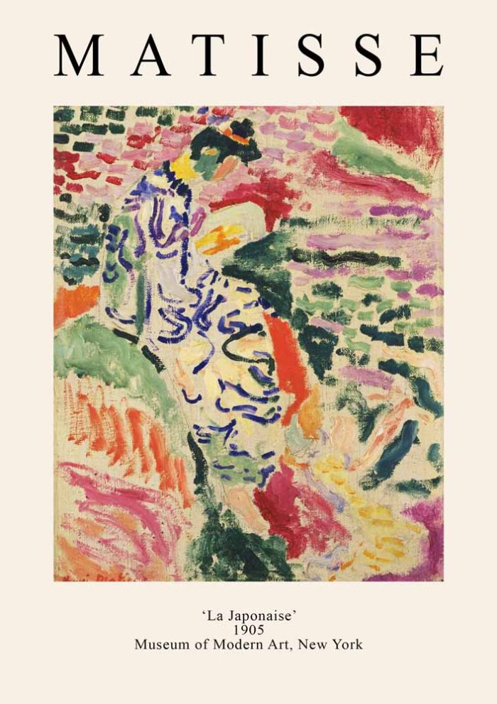 Matisse La Japonaise: Woman beside the Water - Fauvist Painting Trendy Colorful Poster Wall Art - Image 1
