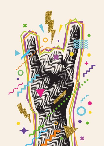 Peace Sign Trendy Colorful Poster Wall Art Aluminum Print