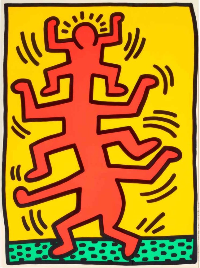 Keith Haring - Growing - Pop Art Print Poster Wall Art Aluminum Print - Image 1