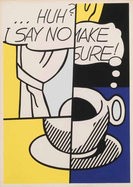 Lichtenstein Style - Huh? I Say No Make Sure - Pop Art Print Poster Wall Art Aluminum Print