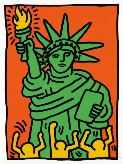 Keith Haring - Statue of Liberty - Pop Art Print Poster Wall Art