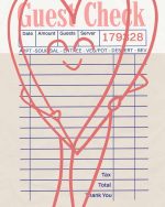 Whimsical Restaurant Check with Heart and Stick Figure