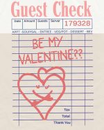 Whimsical Restaurant Check with Heart and Stick Figure
