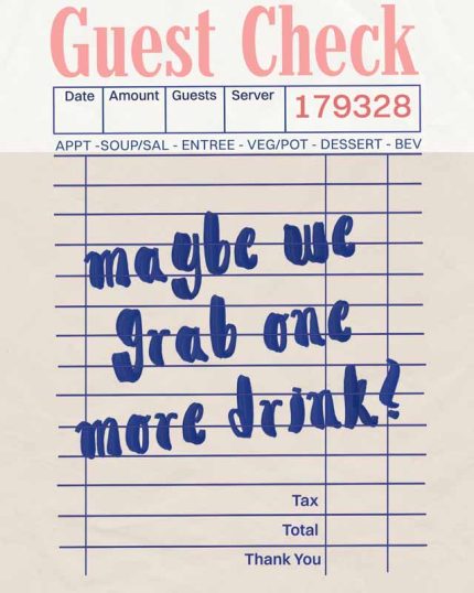 Whimsical Restaurant Check with Heart and Stick Figure