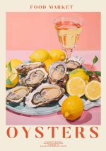 Food Market Oyster Eclectic Trendy Colorful Wall Art Poster