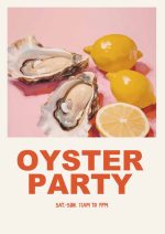 Oyster Party Eclectic Trendy Colorful Wall Art Poster