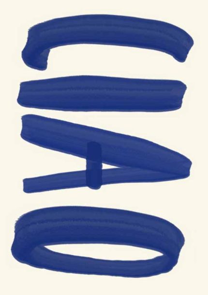 Abstract Blue Shapes: Minimalist Art Print