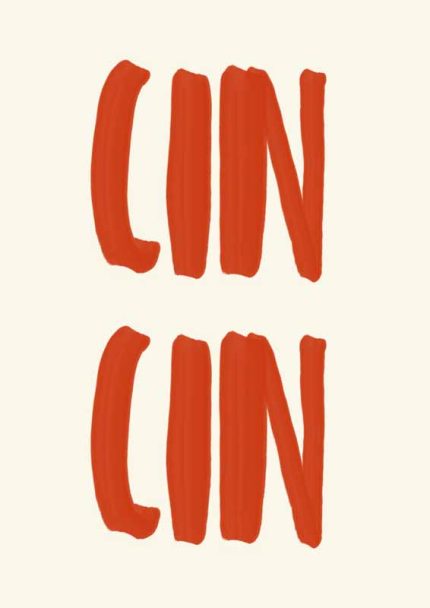 Cin Cin Toast: Cheers Typography Art Print