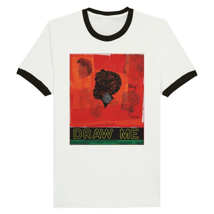 Kerry James Marshall "Draw Me" Art  Inspired Tee Unisex Ringer T-shirt - Image 2